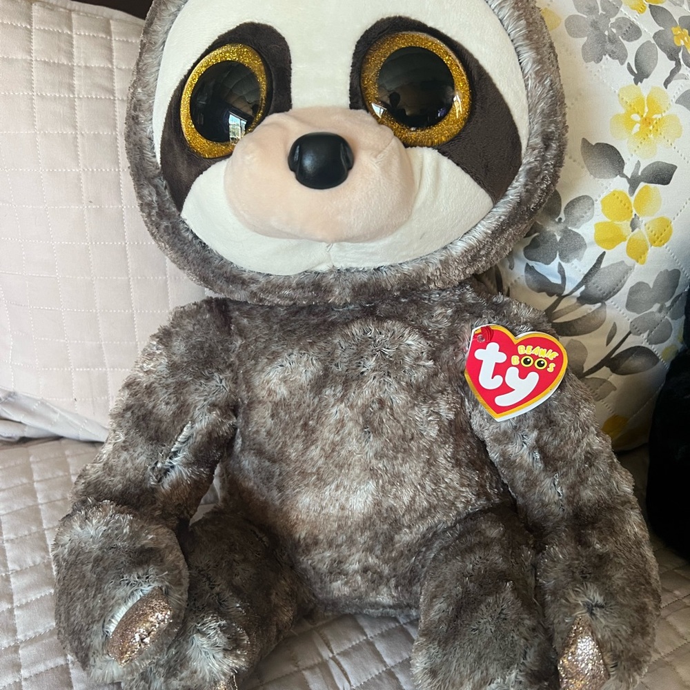 Ty Sloth Plush Toy large - Brown and Cream
